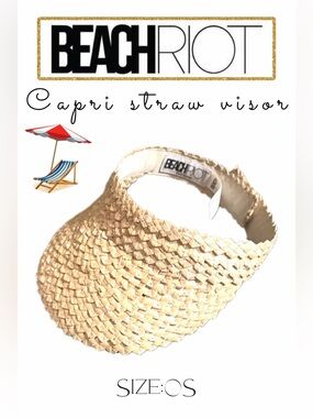 Beach Riot Natural Capri Straw Visor - Cream Straw